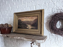 Load image into Gallery viewer, Victorian antique Scottish Highland Loch oil painting on canvas