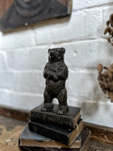 Load image into Gallery viewer, Victorian antique cast iron standing bear money box