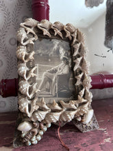 Load image into Gallery viewer, Victorian antique shell covered decorative photo picture frame