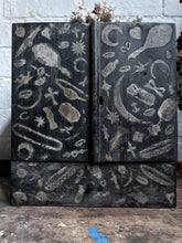 Load image into Gallery viewer, Victorian mystical tarot card wooden decoupage chest with doors and drawer