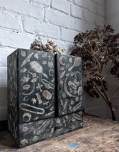 Load image into Gallery viewer,  Victorian mystical tarot card wooden decoupage chest with doors and drawer