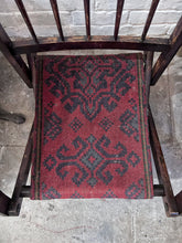 Load image into Gallery viewer, Antique Victorian wooden folding campaign chair with carpet seat