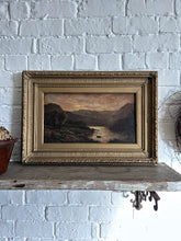 Load image into Gallery viewer, Victorian antique Scottish Highland Loch oil painting on canvas