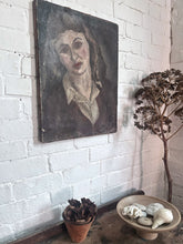Load image into Gallery viewer, Vintage 1930's portrait painting oil on board female
