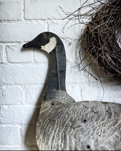 Load image into Gallery viewer, Vintage 1940&#39;s folding decoy goose on a metal stand R Johnson Seattle Washington USA
