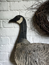 Load image into Gallery viewer, Vintage 1940&#39;s folding waxed card decoy goose on stand R Johnson of Seattle