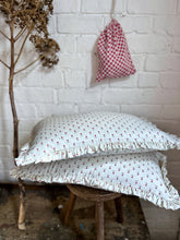 Load image into Gallery viewer, Vintage 1980's laura Ashley fabric hand made cushions with frill 