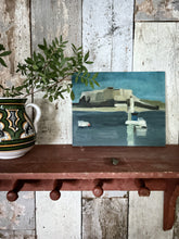 Load image into Gallery viewer, Vintage Abstract landsape seascape coastal oil painting on board