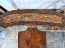 Load image into Gallery viewer, Vintage Betting chair Rosewood inlaid with brass M Hyatt &amp; Bros Pakistan