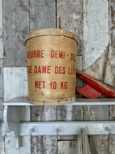 Load image into Gallery viewer, Vintage French bentwood butter tub Beurre demi sel 10kg