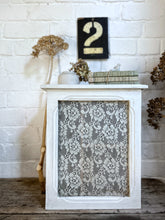 Load image into Gallery viewer, A Vintage French white chippy painted wooden bathroom wall hung cabinet
