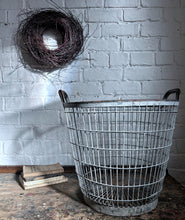 Load image into Gallery viewer, Vintage Galvanised steel wire French potato basket 