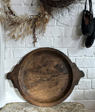 Load image into Gallery viewer, A Vintage Indian wooden Chapati plate bowl