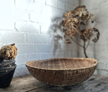 Load image into Gallery viewer, Vintage Japanese bamboo woven harvesting basket