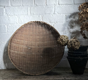 Vintage Japanese bamboo woven harvesting basket