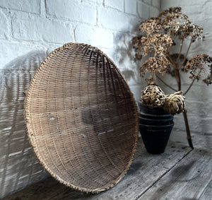 Vintage Japanese bamboo woven harvesting basket