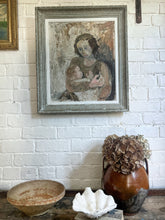 Load image into Gallery viewer, Vintage Mid 20th Century signed and dated oil painting portrait on board mother &amp; child