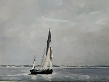 Load image into Gallery viewer, Vintage Oil painting on board fishing boat oyster smack Essex UK