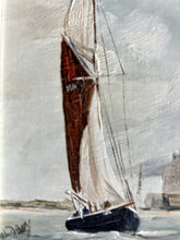 Load image into Gallery viewer, Vintage Oil painting traditional fishing boat oyster smack Essex