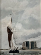 Load image into Gallery viewer, Vintage Oil painting traditional fishing boat oyster smack Essex