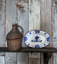 Load image into Gallery viewer, Vintage Portuguese Folk art blue &amp; white plate platter