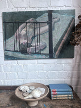 Load image into Gallery viewer, Vintage Royal Acadamy nude portrait oil on canvas label on verso