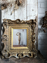 Load image into Gallery viewer, Vintage Russian School Nude oil painting portrait in gilt gesso antique frame