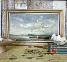 Load image into Gallery viewer, Vintage Serene low tide estuary scene oil painting on canvas