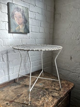 Load image into Gallery viewer, Vintage Mid century White metal wire work 1950's French garden side table 