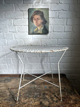 Load image into Gallery viewer, A Vintage mid century White metal wire 1950's French garden side table.