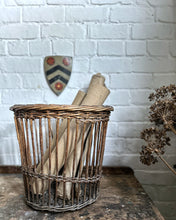 Load image into Gallery viewer, Vintage Woven willow wicker waste paper basket