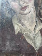 Load image into Gallery viewer, Vintage 1930's portrait painting oil on board female