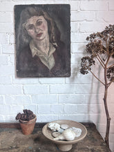 Load image into Gallery viewer, Vintage 1930's portrait painting oil on board female