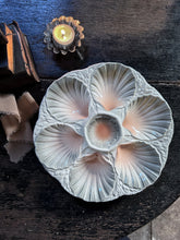 Load image into Gallery viewer, Vintage 1940's French Sarreguemines oyster plate blush pink and grey
