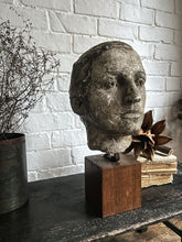 Load image into Gallery viewer, Vintage 20th Century art school plaster bust sculpture on hard wood plinth