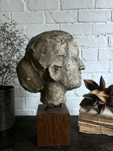 Load image into Gallery viewer, Vintage 20th Century art school plaster bust sculpture on hard wood plinth