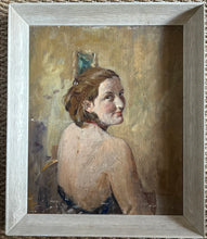 Load image into Gallery viewer, Vintage 20th Century realism portrait oil painting on canvas female lady