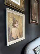 Load image into Gallery viewer, Vintage 20th Century realism portrait oil painting on canvas female lady