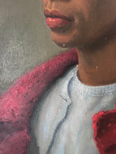 Load image into Gallery viewer, Vintage African American lady female POC portrait oil painting on canvas