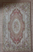 Load image into Gallery viewer, Antique 19th century Aubusson Floral Needlepoint Handmade medallion Rug