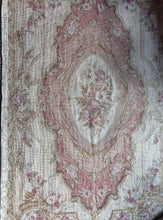 Load image into Gallery viewer, Antique 19th century Aubusson Floral Needlepoint Handmade medallion Rug