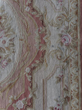 Load image into Gallery viewer, Antique 19th century Aubusson Floral Needlepoint Handmade medallion Rug
