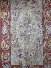 Load image into Gallery viewer, Vintage Aubusson Floral Needlepoint Handmade wool Rug
