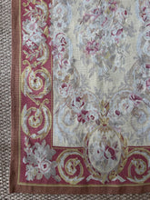 Load image into Gallery viewer, Vintage Aubusson Floral Needlepoint Handmade wool Rug