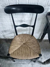 Load image into Gallery viewer, Vintage 1960&#39;s &quot;Campanino&quot; Chiavari rush seat black chair by Fratelli Levaggi