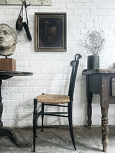 Load image into Gallery viewer, Vintage 1940&#39;s &quot;Campanino&quot; Chiavari rush seat black chair by Fratelli Levaggi