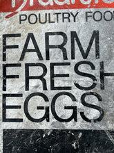 Load image into Gallery viewer, Vintage Double sided metal farm fresh eggs sign on hanging chains