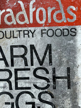 Load image into Gallery viewer, Vintage Double sided metal farm fresh eggs sign on hanging chains