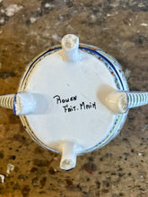 Load image into Gallery viewer, Vintage French Rouen Fainece hand painted lidded sugar bowl