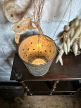 Load image into Gallery viewer, Vintage French metal faisselle pot tea light holder